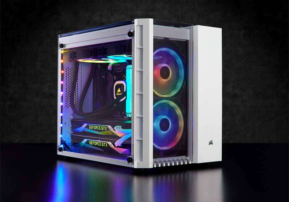 Corsair Crystal Series 280X RGB Tempered Glass Micro ATX Case  White