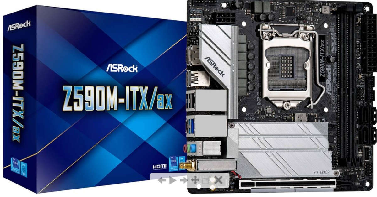 ASRock Z590M-ITX/ax Intel Z590 Rocket Lake Socket 1200 Mini-ITX Desktop Motherboard