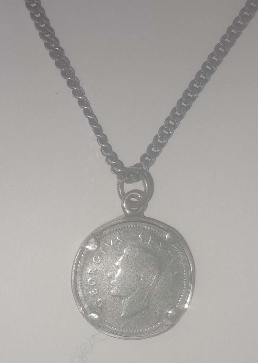 Silver necklace with 1951 George VI Coin Pendant