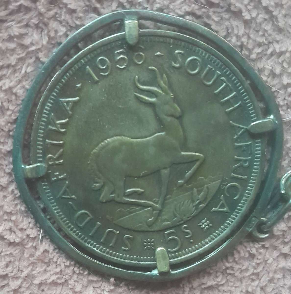 South African 5 Shilling Silver Necklace