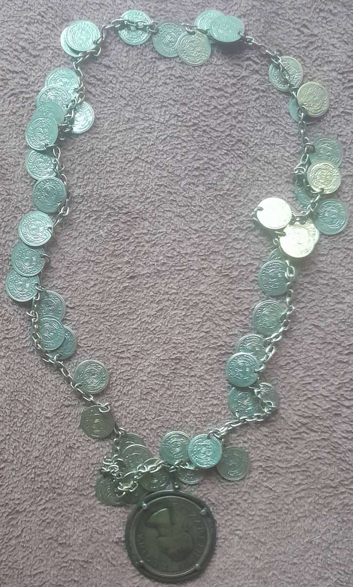 South African 5 Shilling Silver Necklace