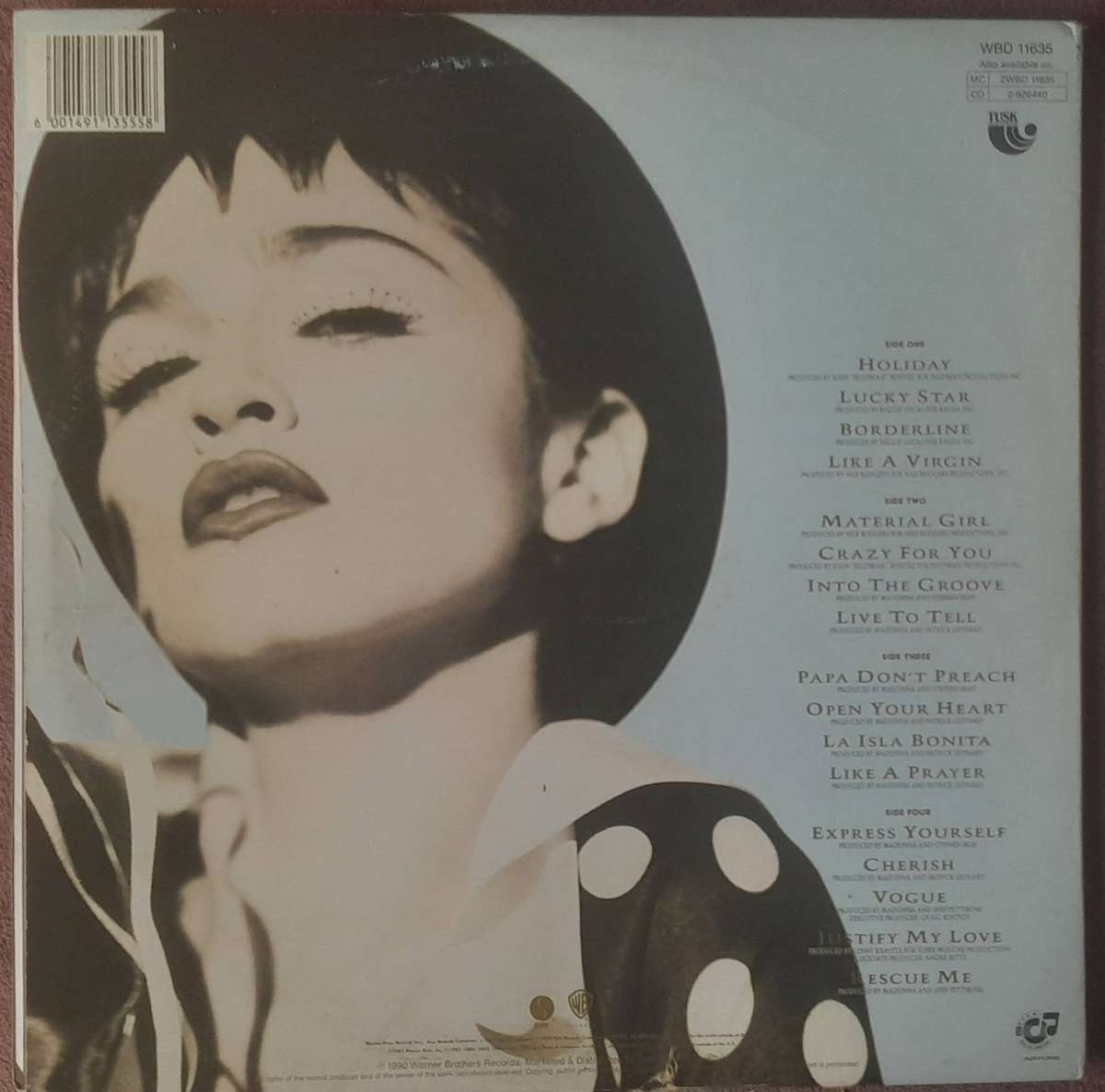 Madonna The Immaculate Collection Double Vinyl