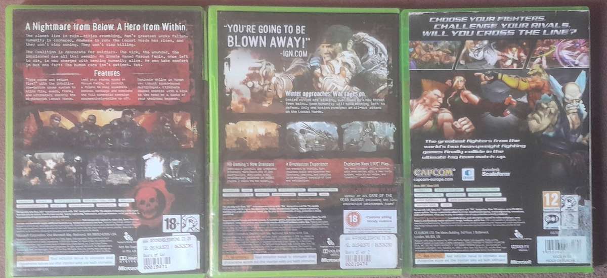 Gears of War, Gears Of War 2 and Street Fighter Xbox 360