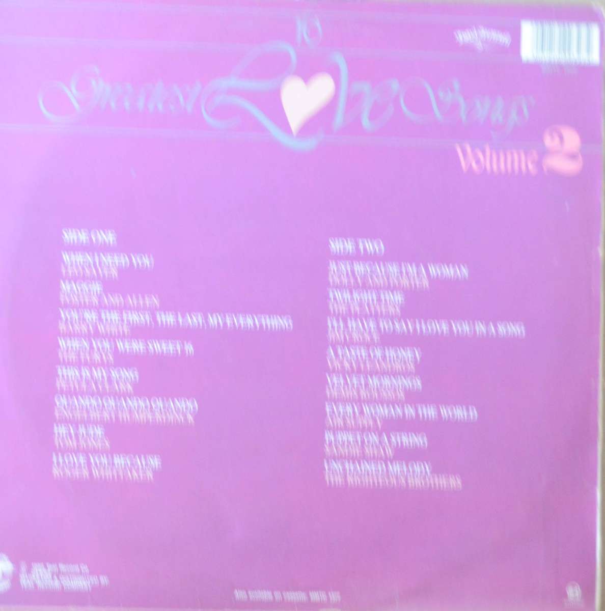 Greatest Love Songs Vinyl