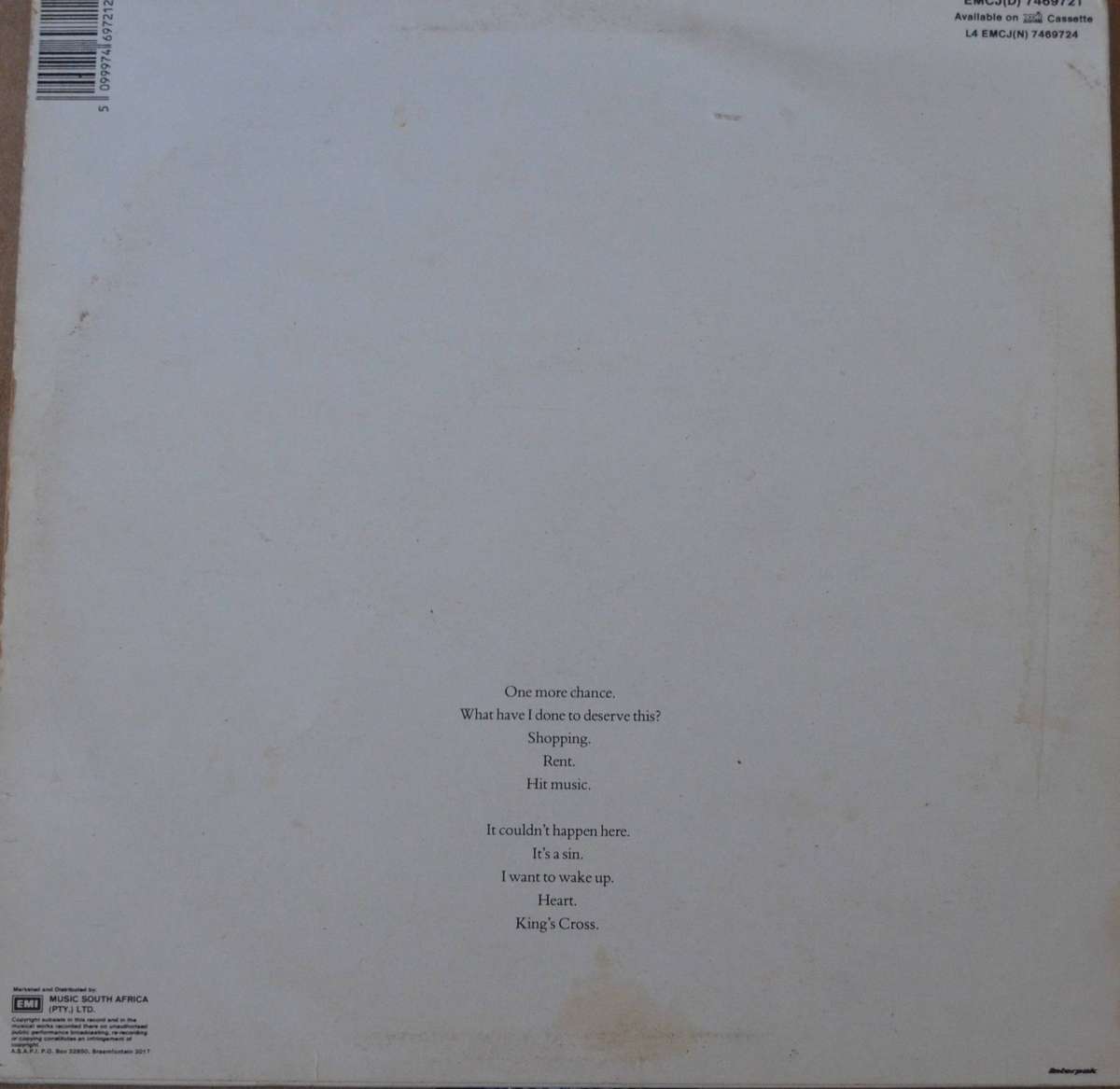 Pet Shop Boys Actually Vinyl