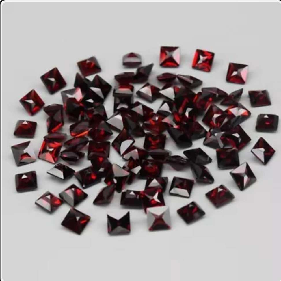 81pcs Lot 15.07ct t.w Square Natural Reddish Orange Almandine Garnet