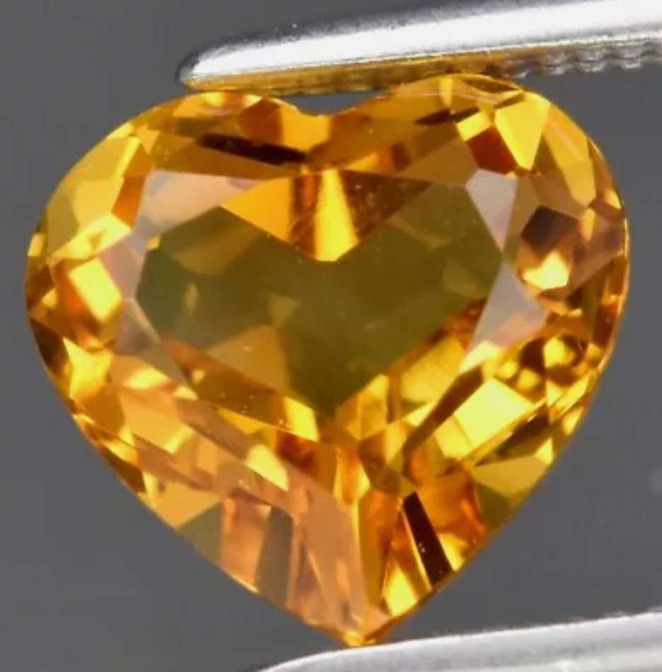 Beautiful Natural Heart Cut Yellow Citrine