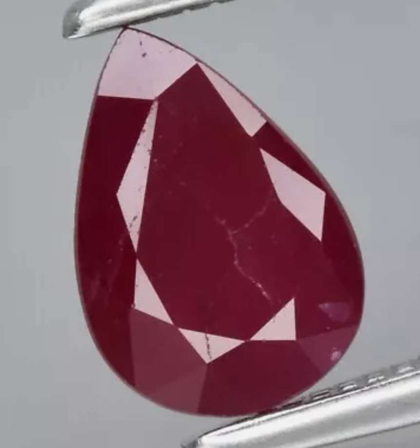 Beautiful 7x4.8mm Natural Pear Cut Red Ruby