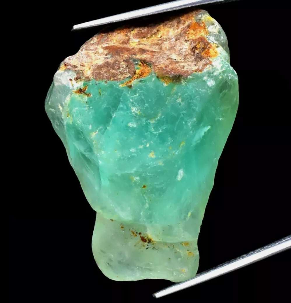 Big! 55.25ct 28.5x18mm Natural Green Facet Rough Fluorite