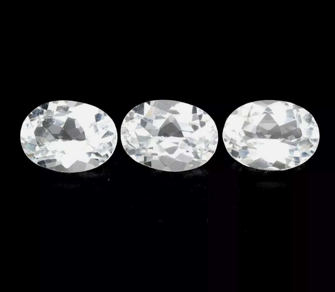 3 Piece Lot 4.48ct t.w Oval Cut Natural White Topaz - Your bid is for all 3 pieces