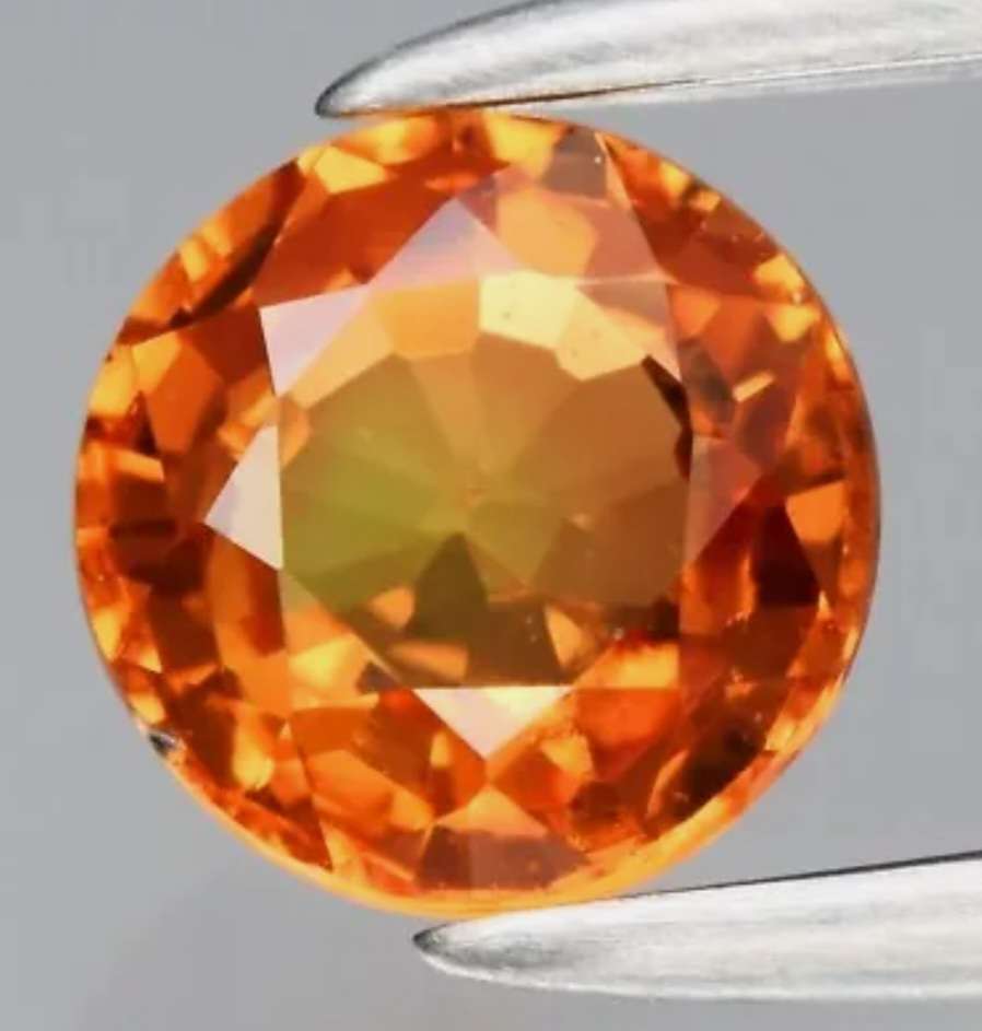 4.7mm Round Cut Yellow Orange Sapphire