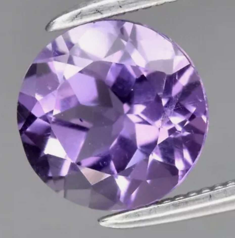 1.29ct Round Cut Natural Purple Amethyst