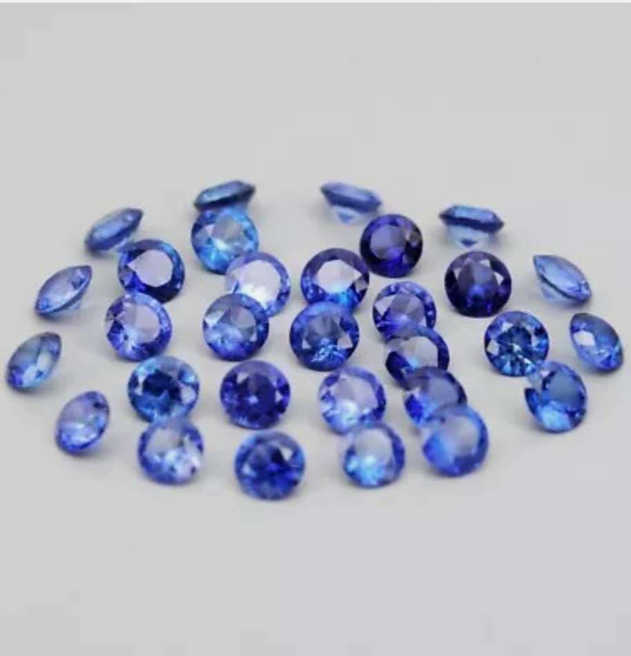 30 Piece Lot 2.23ct t.w Round Cut Natural Blue Sapphire