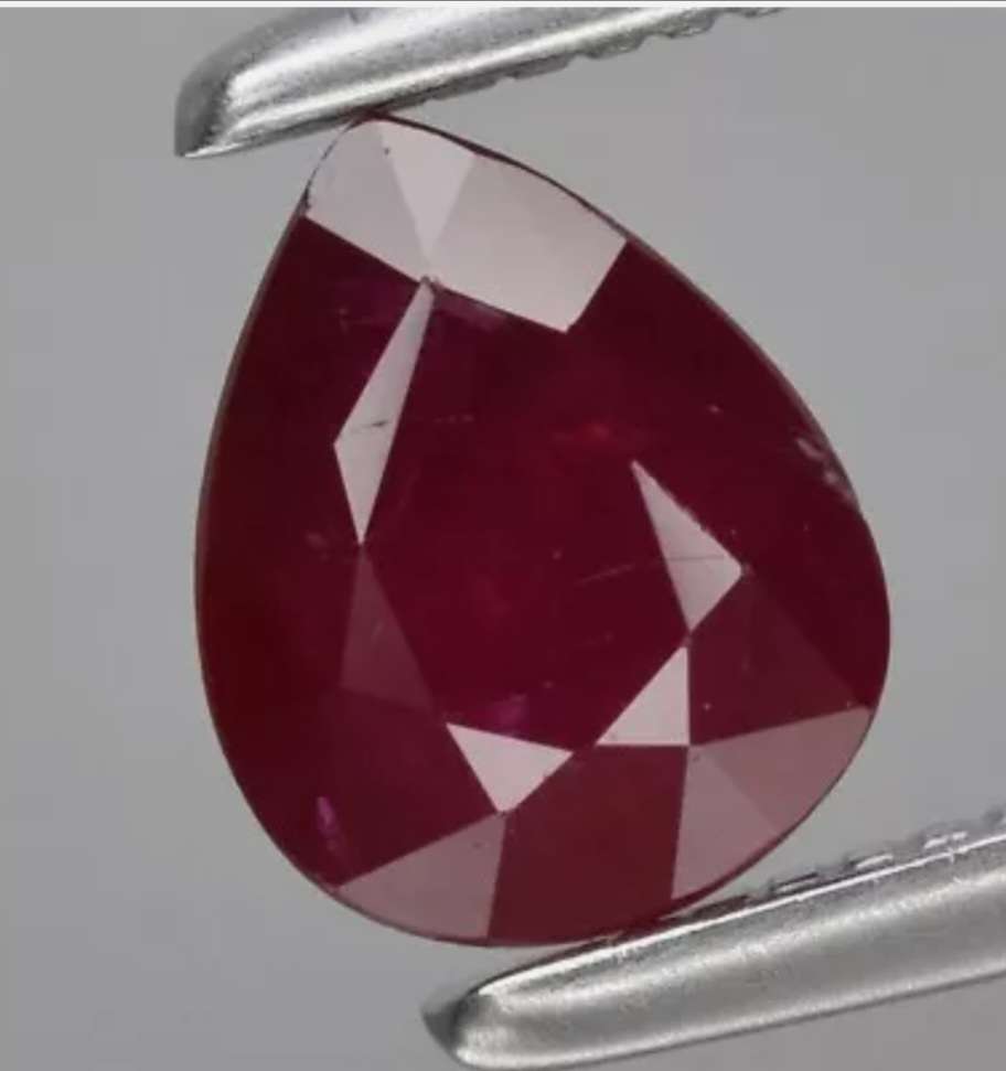 Beautiful Pear Cut Natural Red Ruby