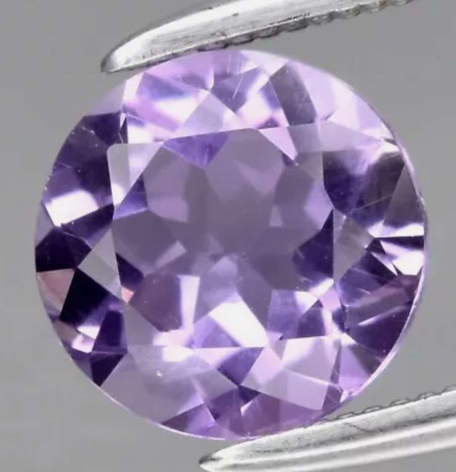 1.25ct Round Cut Natural Purple Amethyst