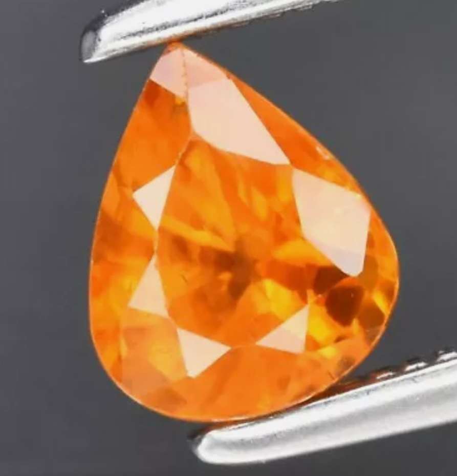 Stunning Pear Cut Natural Orange Sapphire