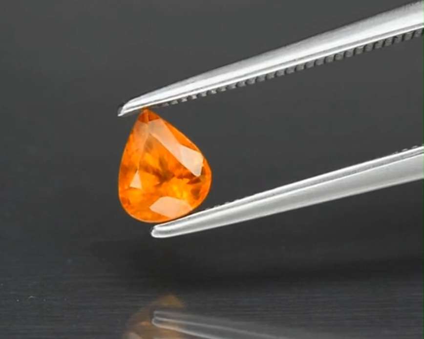 Stunning Pear Cut Natural Orange Sapphire