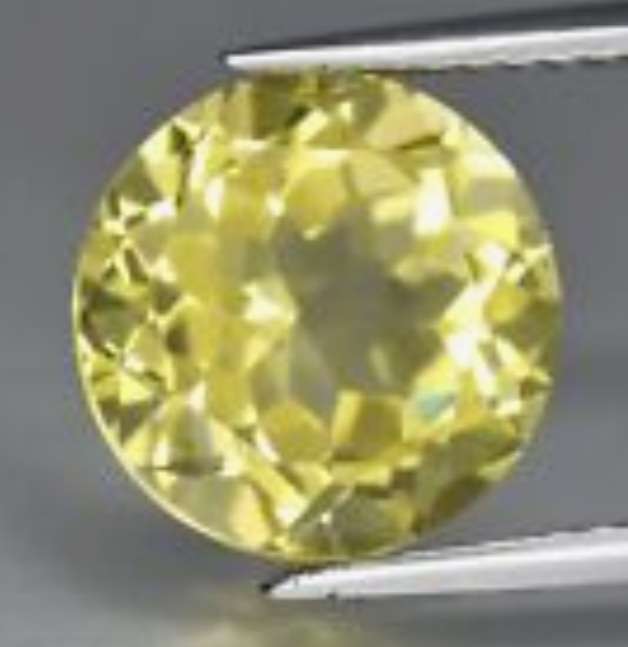 3.62ct Round Cut Natural Lemon Quartz