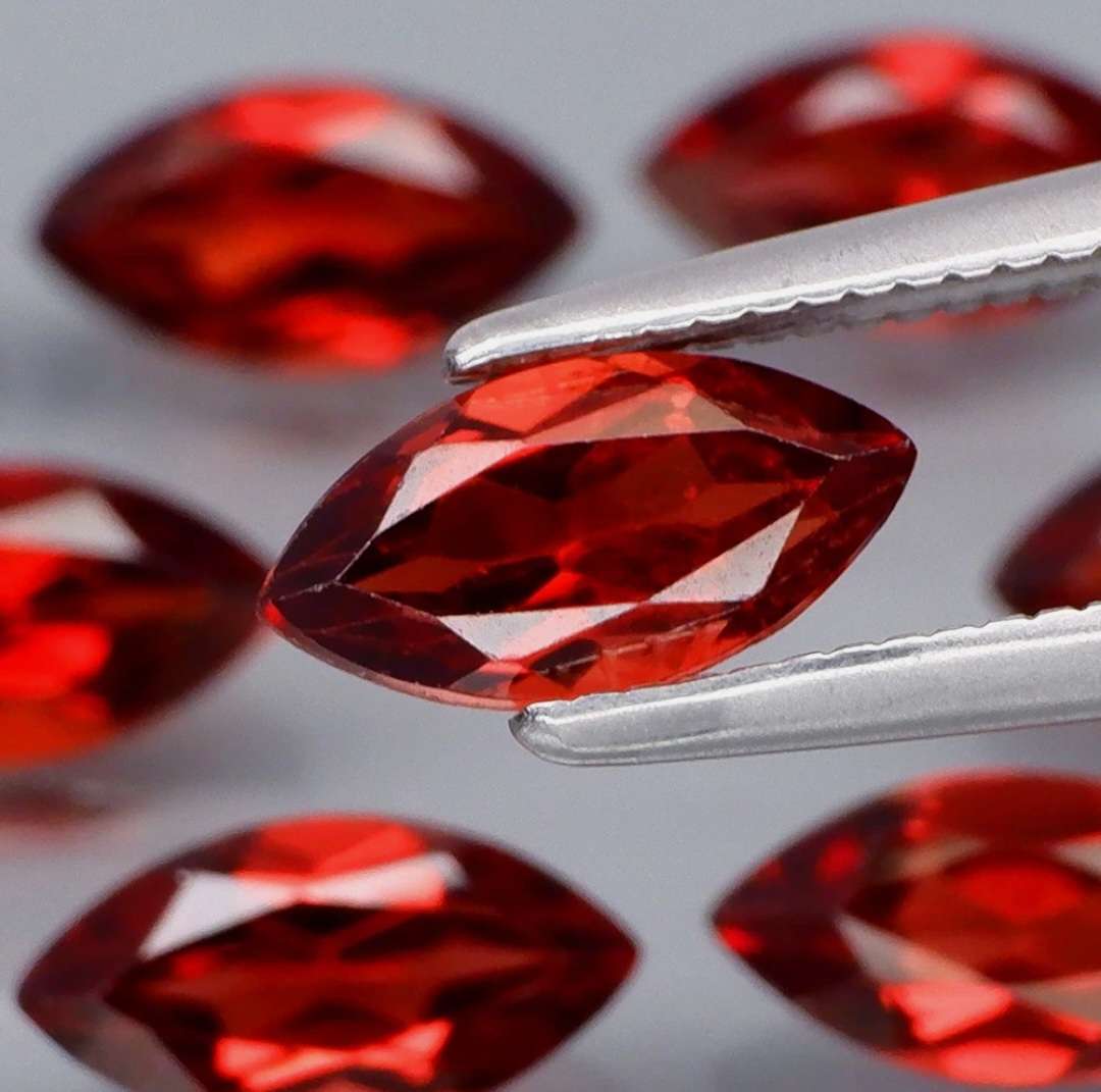 10 piece Lot Natural Marquise Cut Red Garnet - your bid is for all 10 pieces