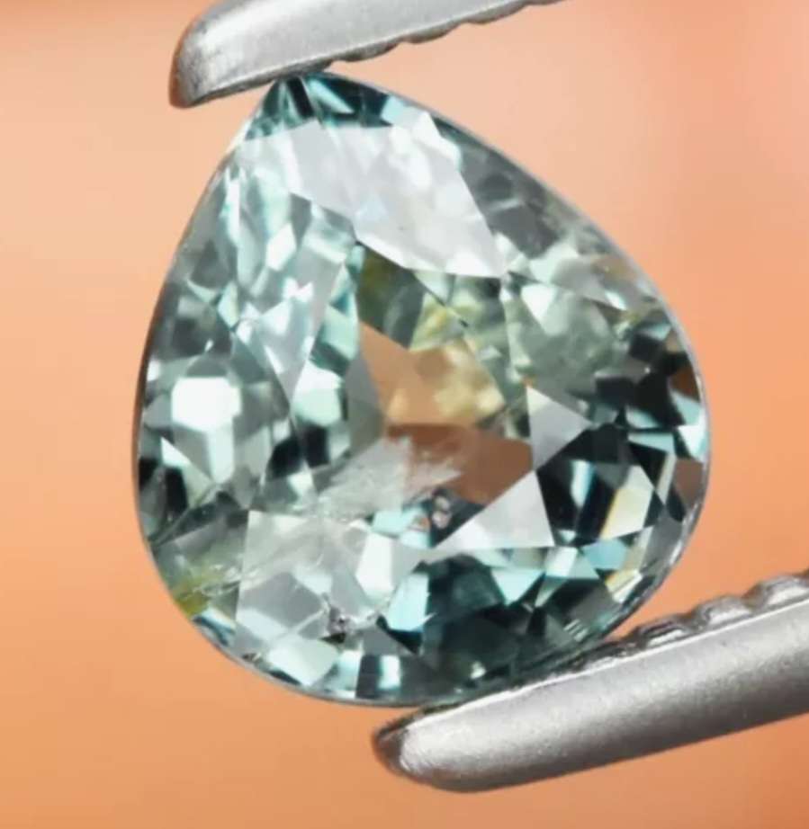 Natural Unheated Green Sapphire Pear Cut