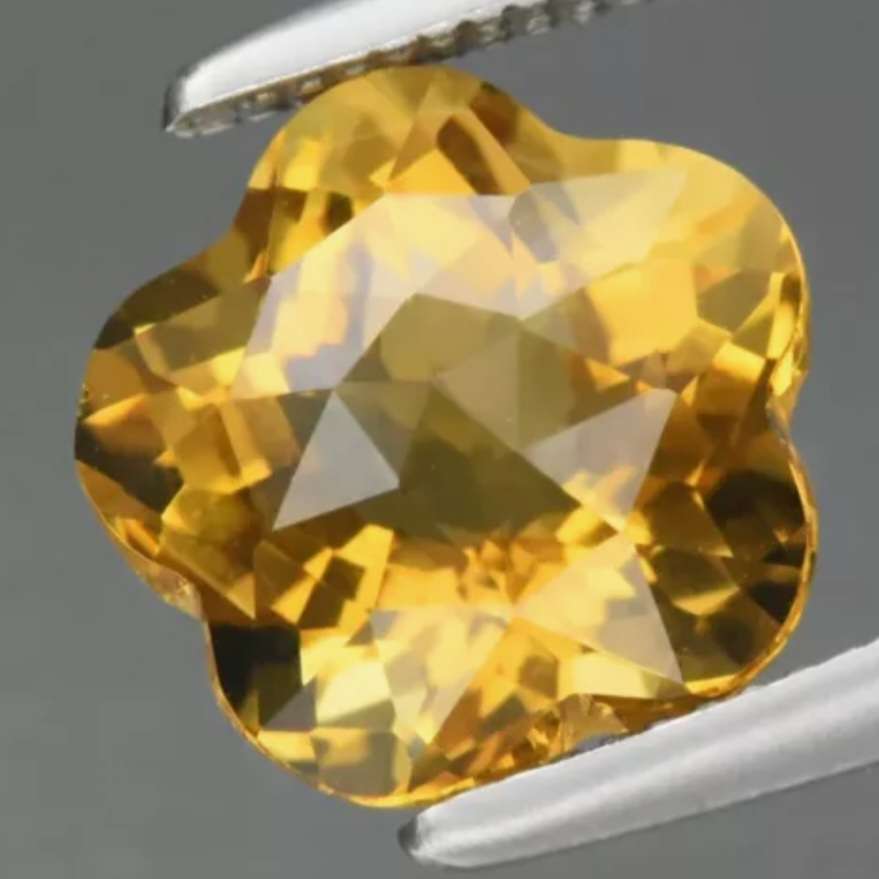 1.70ct Flower Cut Natural Yellow Quartz