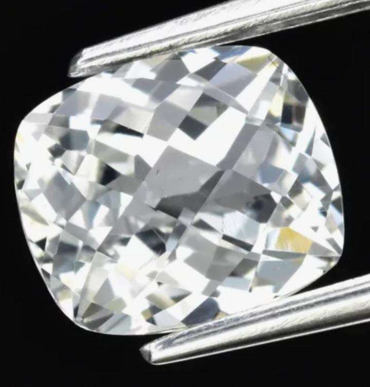 Natural Cushion Cut white topaz