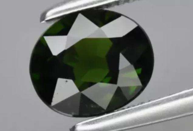Natural Green Chrome Tourmaline Oval Cut