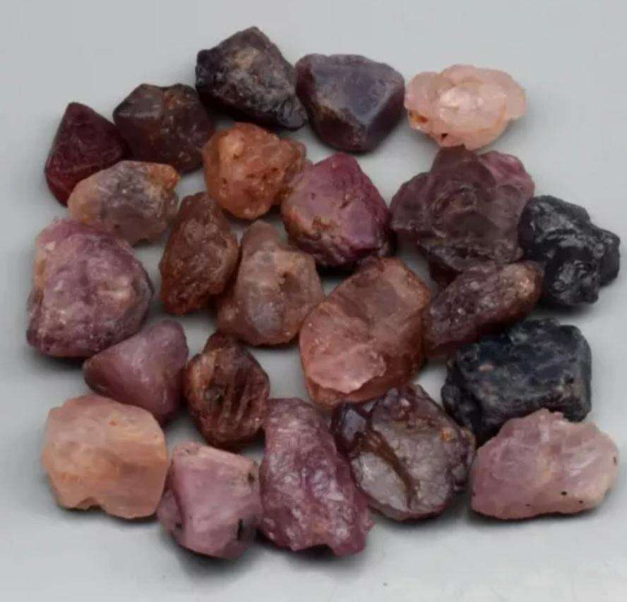 23 Piece Lot 114.49ct t.w Rough Natural Multi-Colour Spinel
