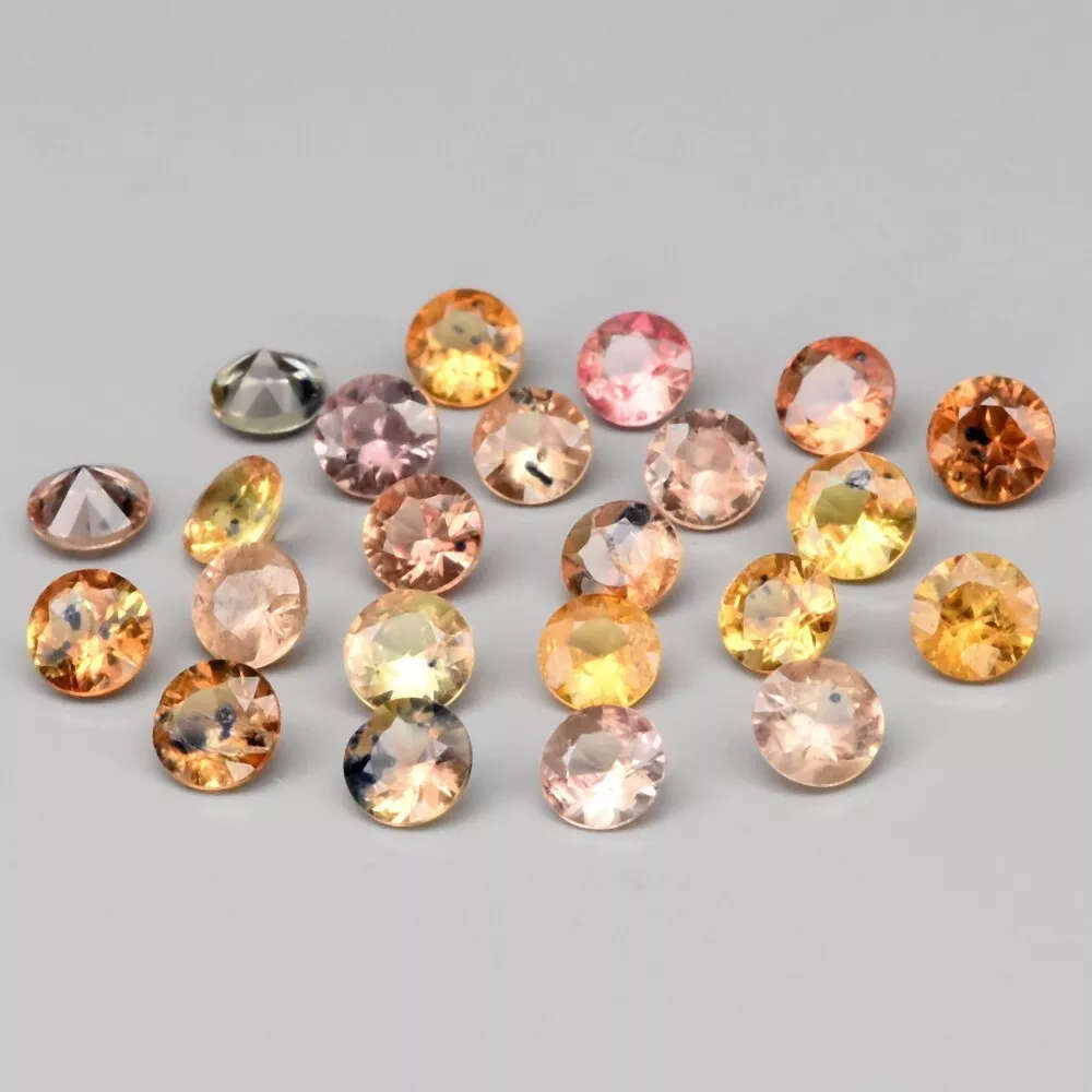 23pcs Lot 2.89ct Round Multi-Colour Sapphire - Your bid is for all 23 pieces