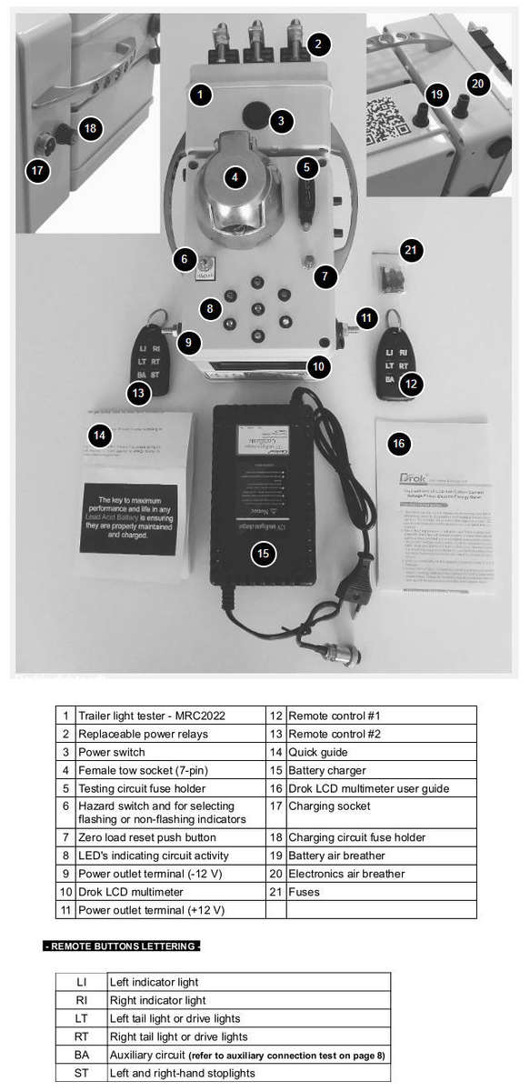 Trailer Light Tester - Mini Remote Control