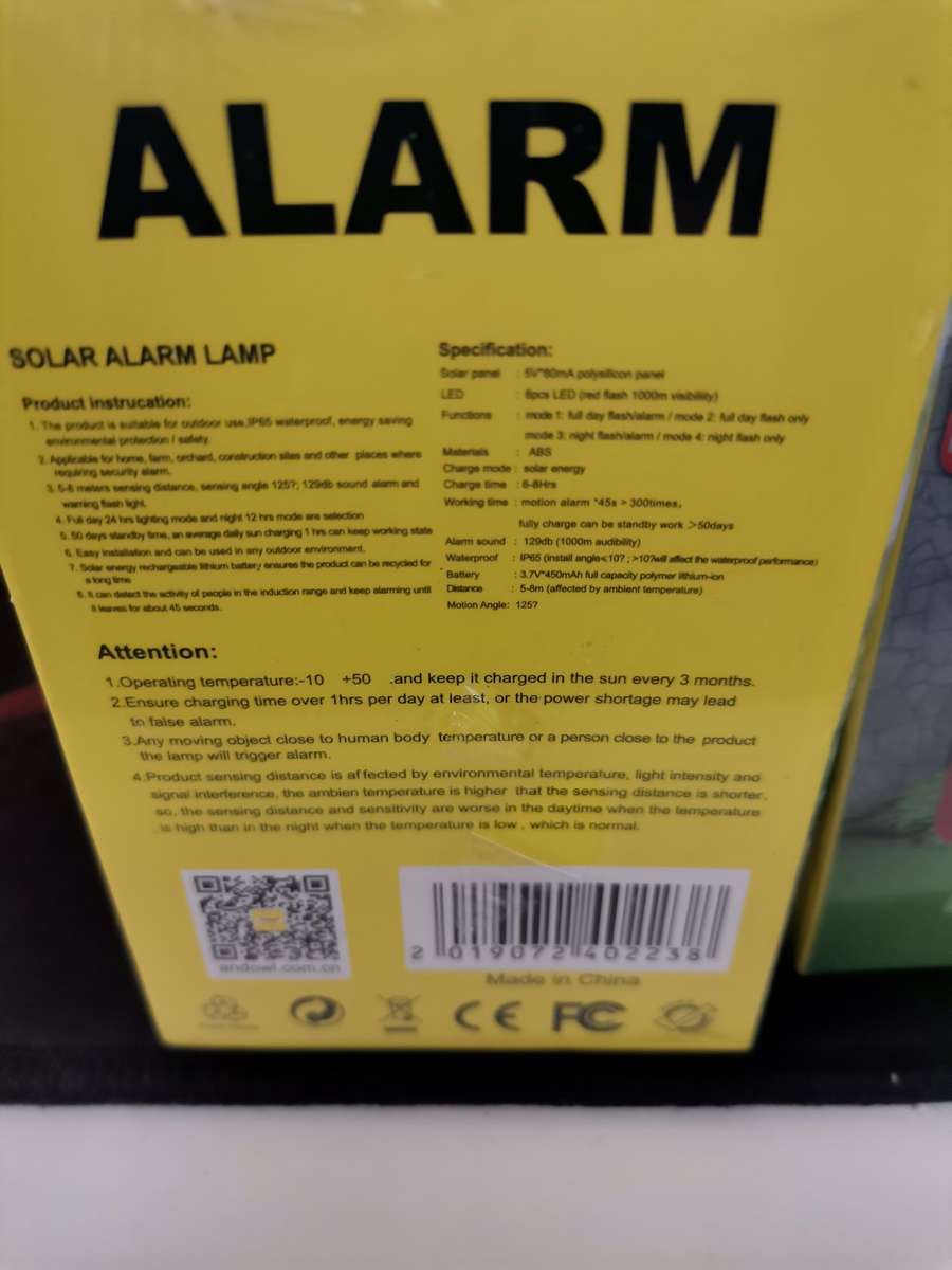 Solar TS Motion Sensor Alarm