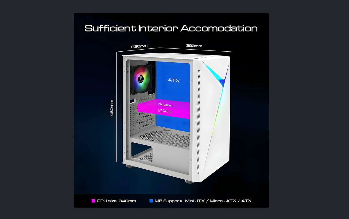 Gamdias ARGUS E4 Elite Tempered Glass Mid-Tower ATX Gaming Case