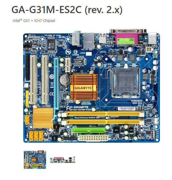 Gigabyte MB GA-G31M-ES2C (rev. 2.x) + 4GB RAM + Intel CPU Combo