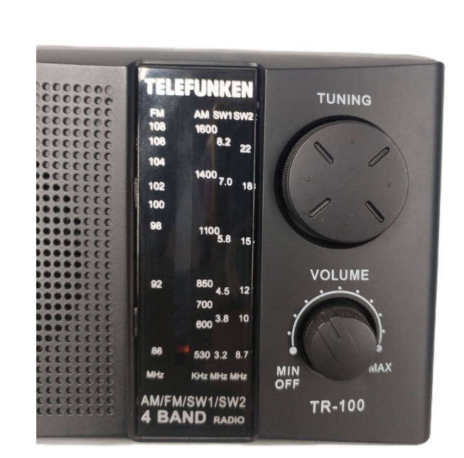 Telefunken TR-100 Compact Portable Radio | AC/DC & Battery Powered