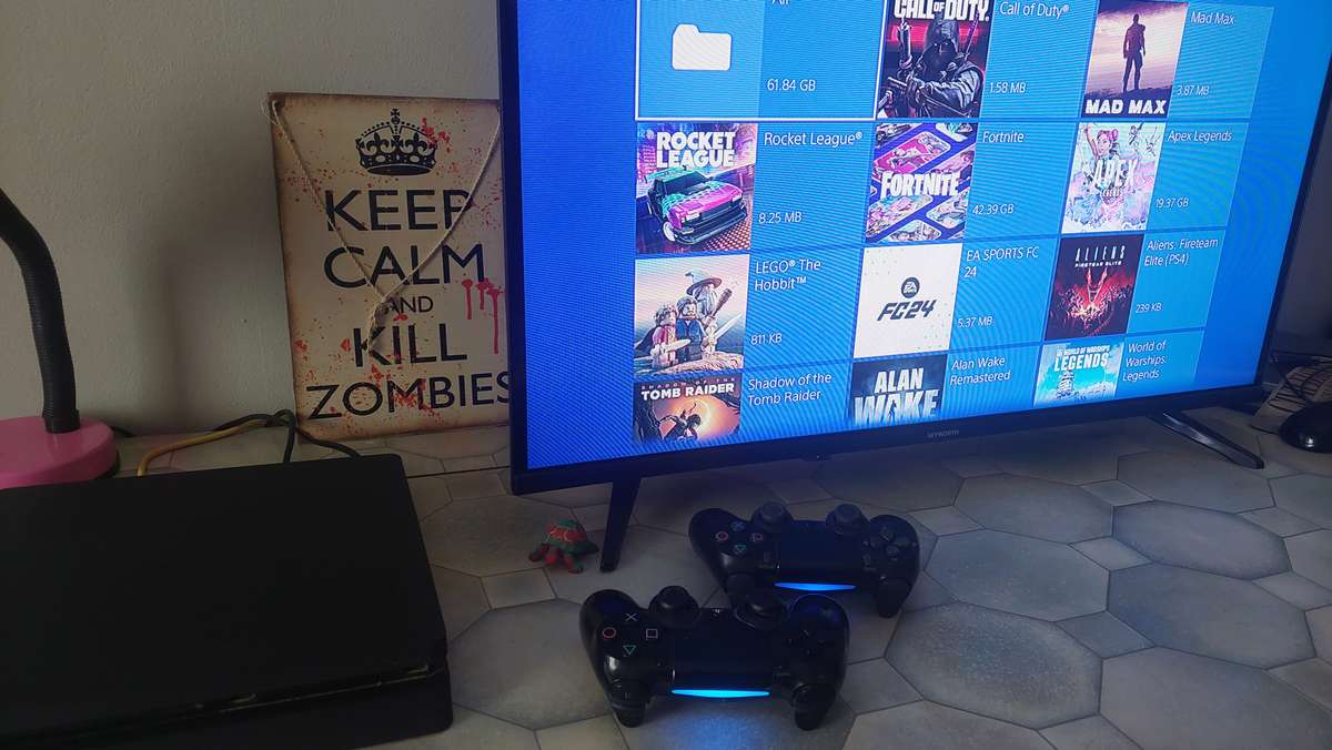 PS4 console and 2 controls