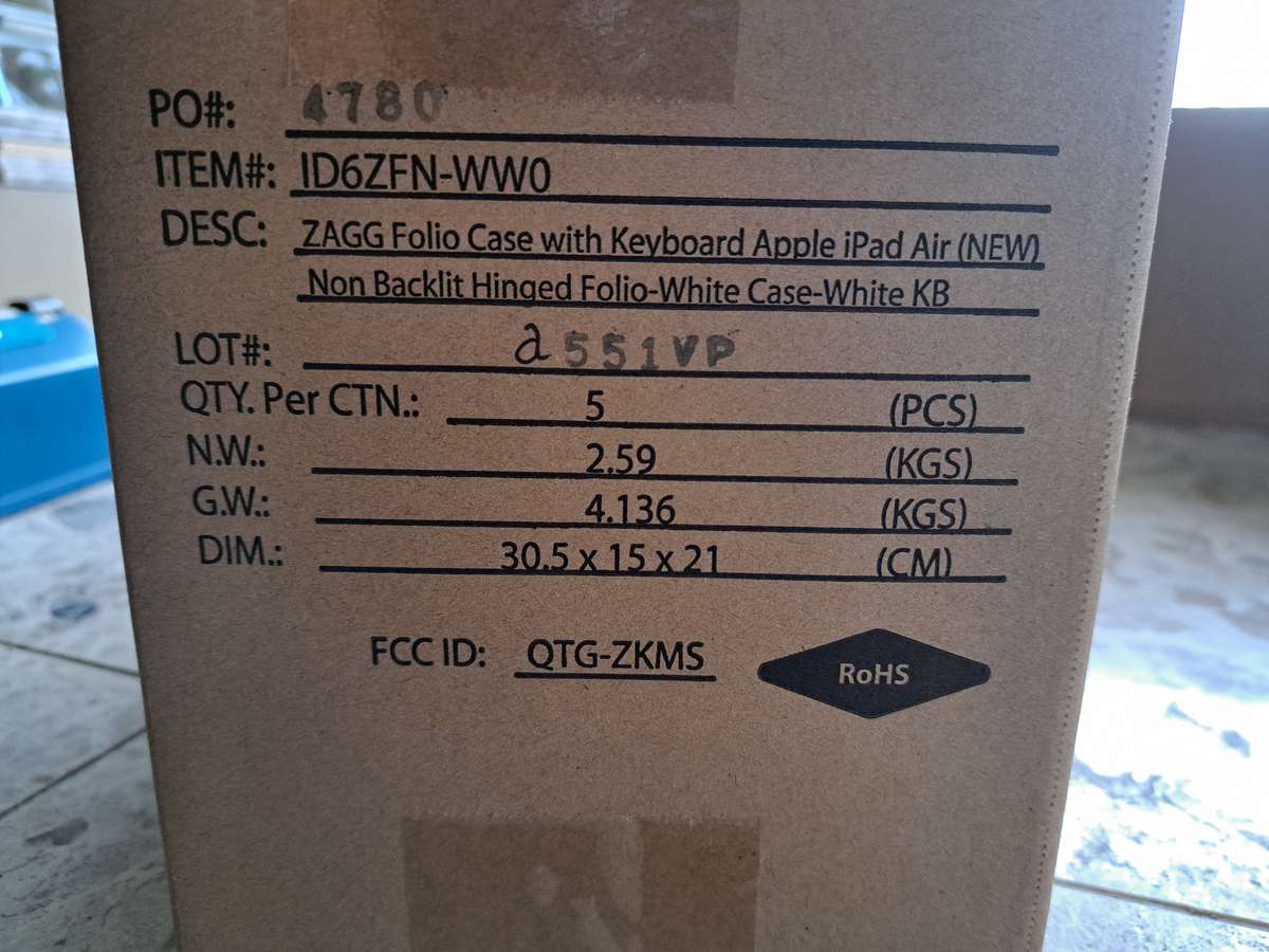 Zagg Keyboard & Cover for iPad Air 2 - Brand New in Original Master Carton (5-Pack)