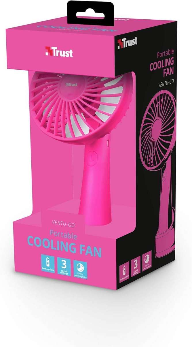 Trust Ventu Go Portable Fans  2 Pink, 2 Yellow, 2 Red  Damaged Boxes, Brand New  R1.00 No Reserve