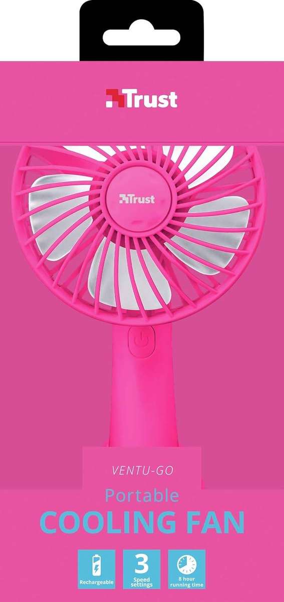 Trust Ventu Go Portable Fans  2 Pink, 2 Yellow, 2 Red  Damaged Boxes, Brand New  R1.00 No Reserve