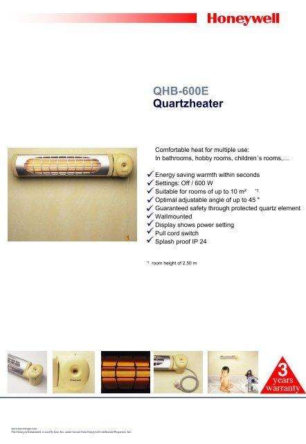 2 x Honeywell QHB 600E Bathroom / Baby Changing Room / Patio Infrared Heaters  BRAND NEW