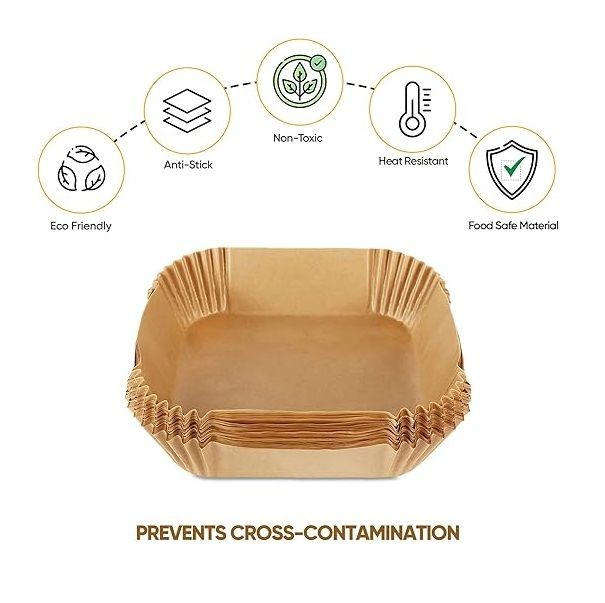 AIR FRYER PAPER 160MMX45MM SQUARE 100 PIECES