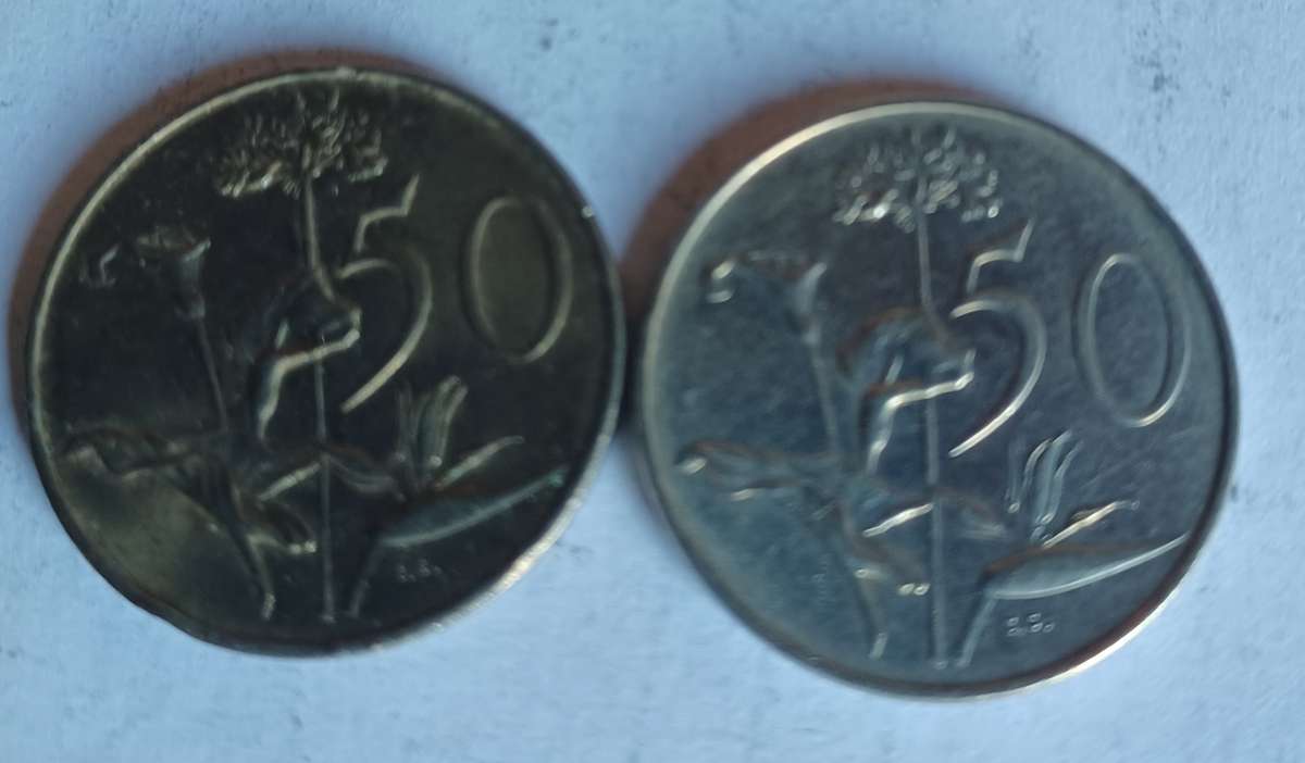 Old RSA 50 Cent Coins (1987, 1988)