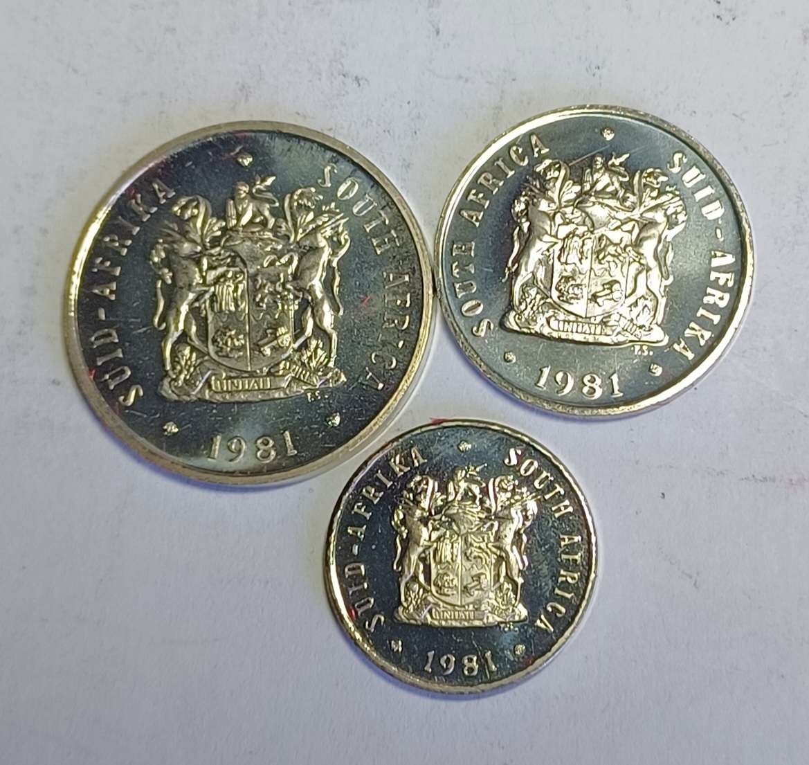 1981 RSA 5, 10, 20 Cent Coin (nickel proof coins)