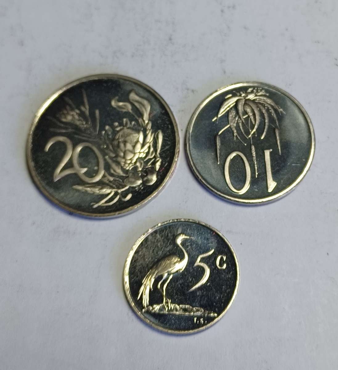 1981 RSA 5, 10, 20 Cent Coin (nickel proof coins)