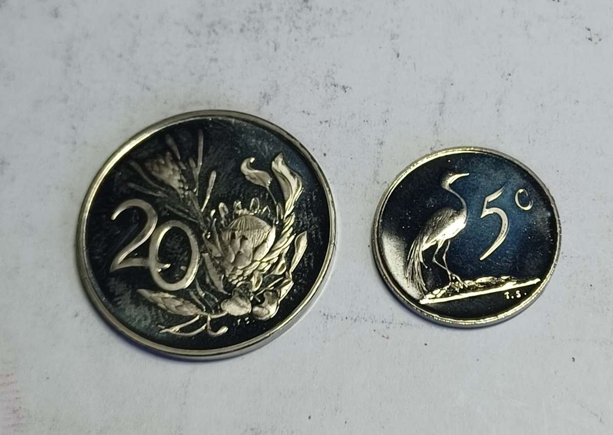 1983 RSA 5, 20 Cent Coin (nickel proof coins)
