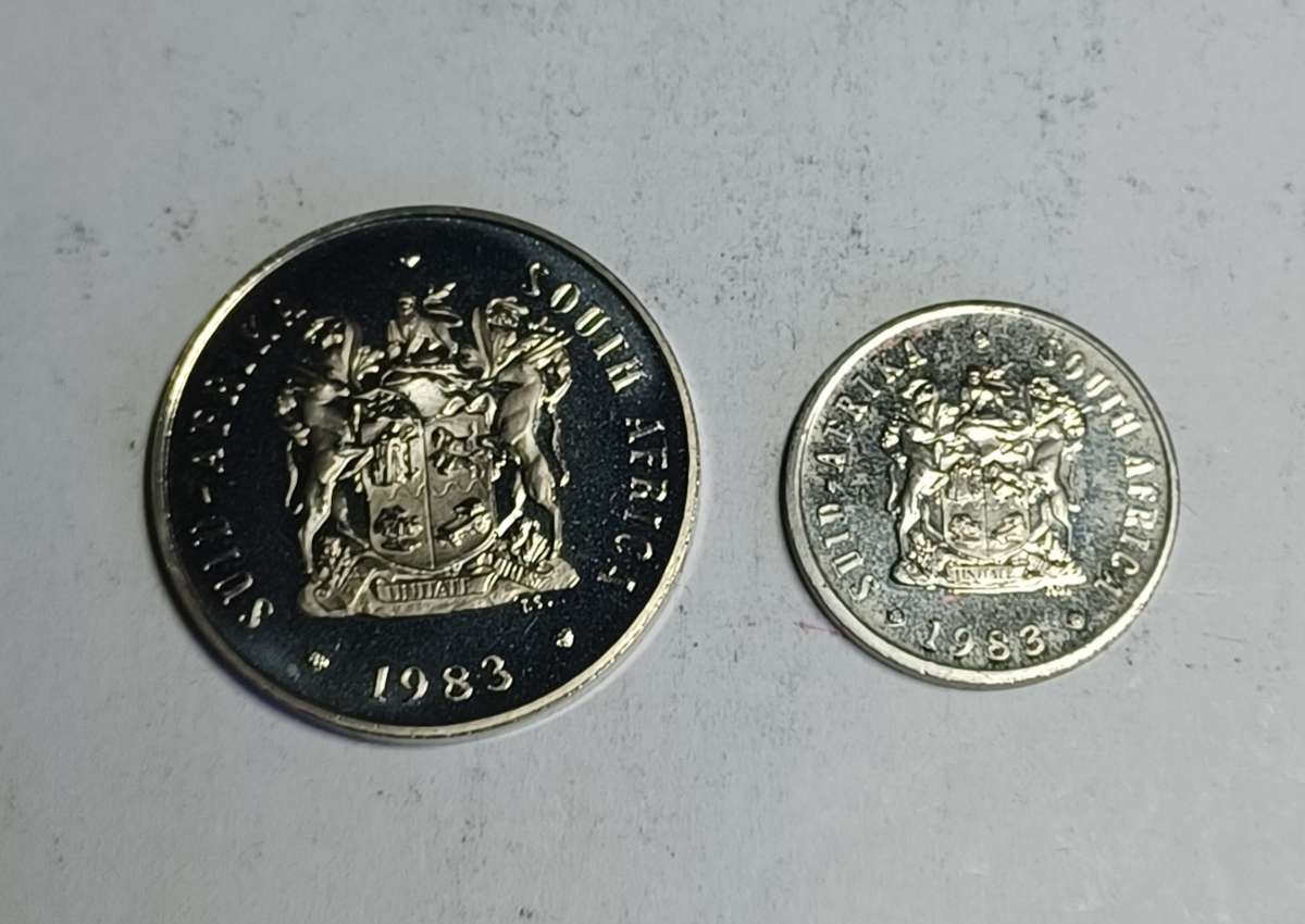 1983 RSA 5, 20 Cent Coin (nickel proof coins)