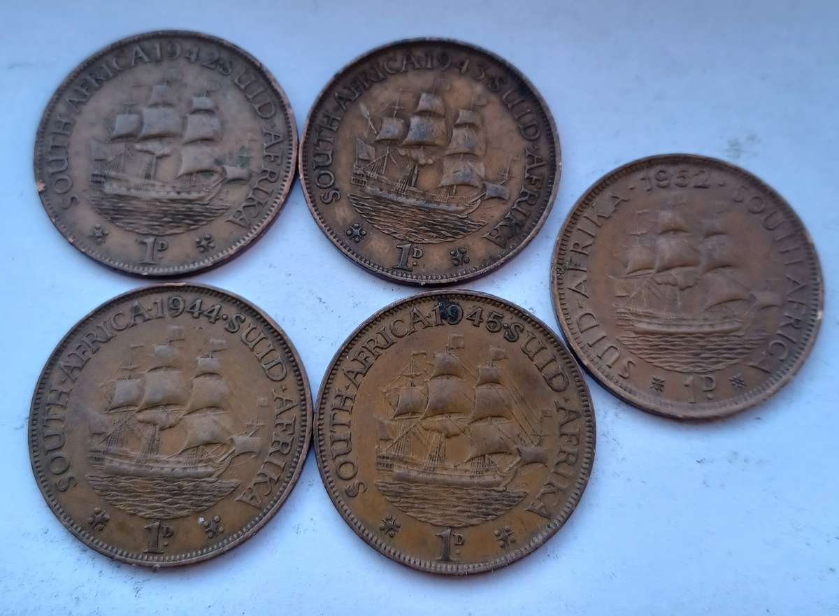 South Africa Penny's - 1942, 1943, 1944, 1945. 1952
