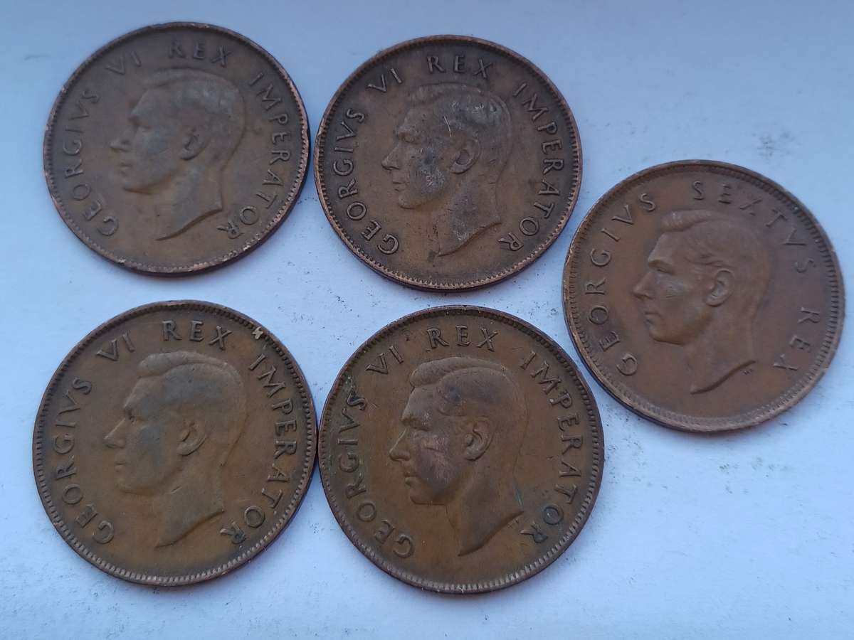 South Africa Penny's - 1942, 1943, 1944, 1945. 1952