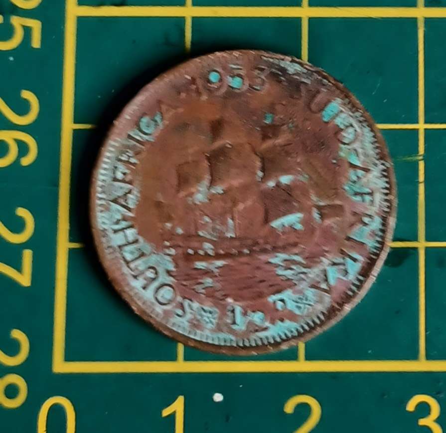 1953 1/2D ~ 1/2 Penny ~ South Africa