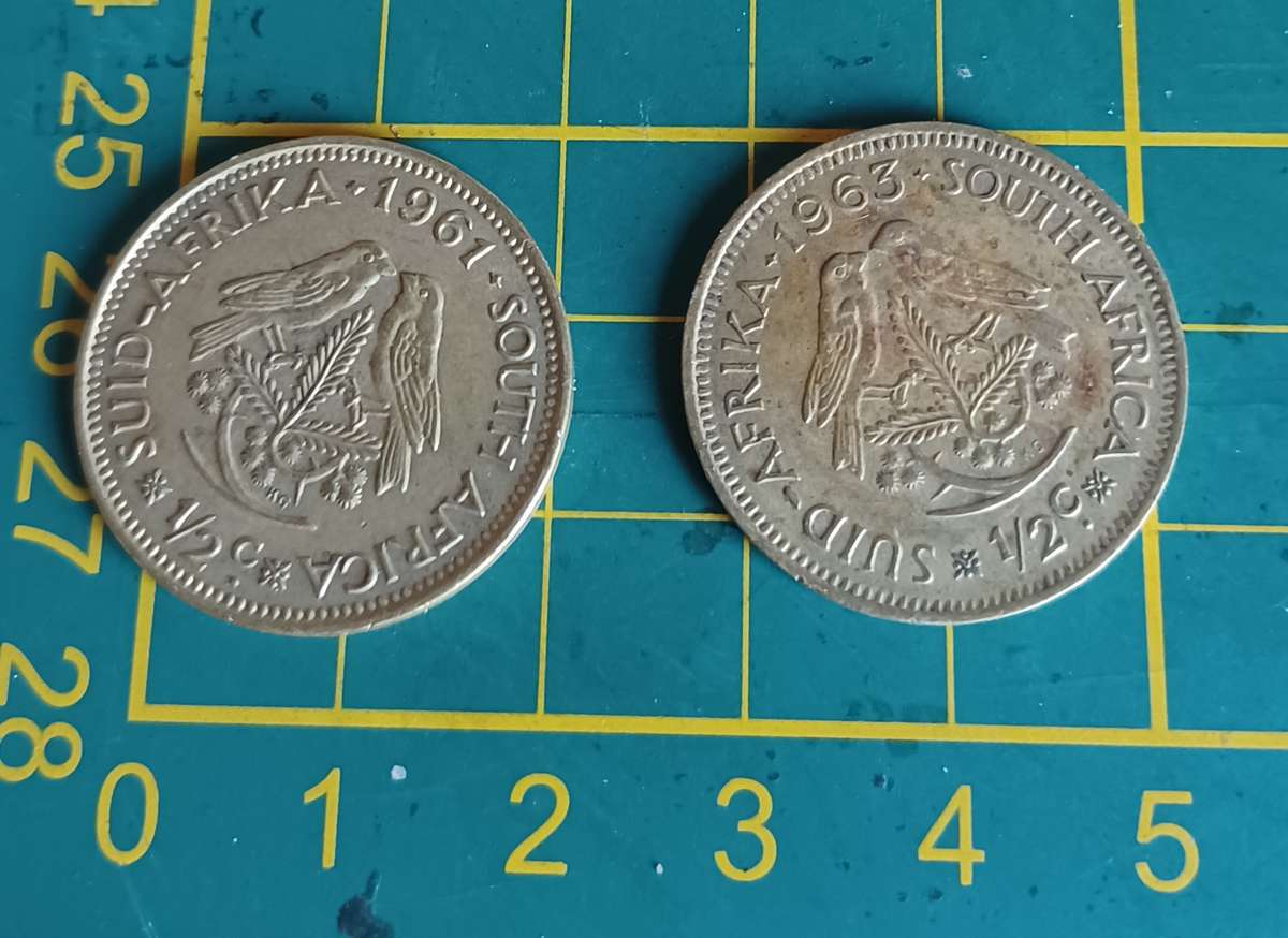1961, 1962 1/2 Cent Coin ~ South Africa