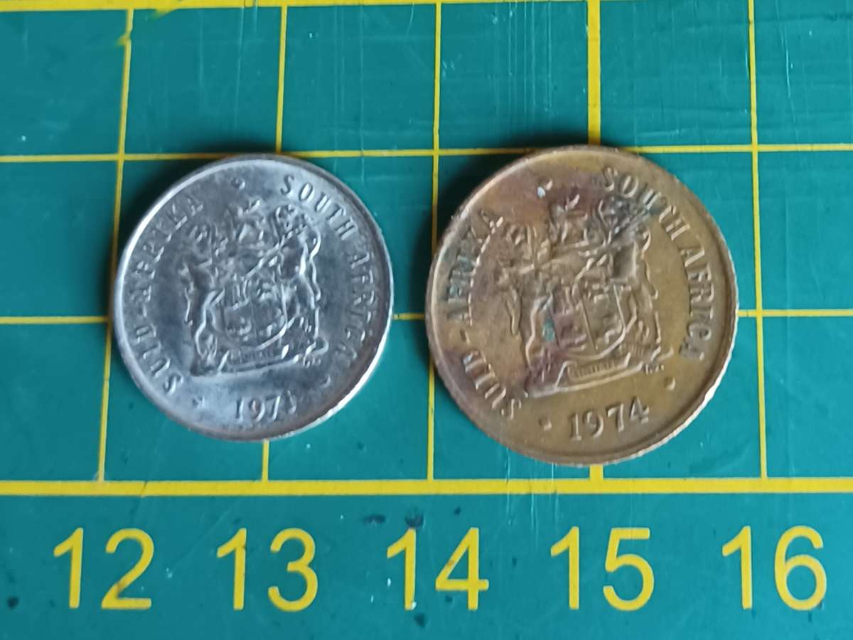1971, 1 & 5 Cent Coin ~ South Africa